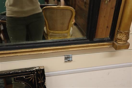 A Regency giltwood and gesso overmantel mirror W.128cm